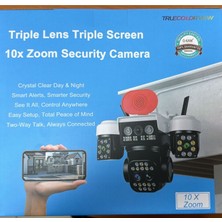 O-Kam 5012 9(3+3+3)Mp 3 Lens Wifi Kamera Köşeler Lens Siren + Çakar LED + 360 Kamera