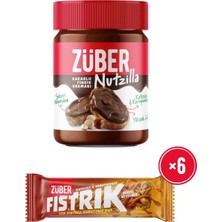 Züber Nutzilla Kakaolu Fındık Kreması 315g x1 + Fıstrık Yer Fıstıklı Kuruyemiş Bar 30g x6