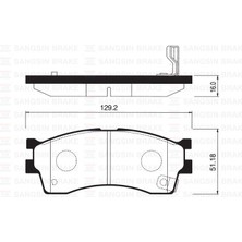 SANGSIN Sangsın SP1113 - Ön Fren Balata Kıa Rıo 1.3l 1.5l 02-04 / Carens 1.5l 1.6l 00-02 / Shuma 1.5l 1.6l Hb 01-04 / Clarus 1.6l 00-