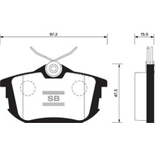 SANGSIN Sangsın SP1531 - Arka Balata Carısma 95-06 Colt 1.3-1.5 04-12 Volvo S40 1.6-1.8-2.0-2.0t V40 95-04 GDB1314-G