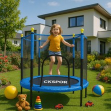 CKSpor Fileli Büyük Boy Trambolin 140 cm Çap Korumalı Kolay Kurulum CKS448