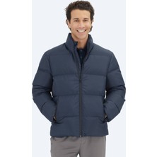 Kip Lacivert Regular Fit Dik Yaka Casual Dokuma Mont