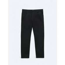 Kip Siyah Düz Dokuma Slim Fit Spor Pamuk Karışımlı Pantolon