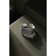 Çiçek Model Ayarlanabilir Gümüş Yüzük 17