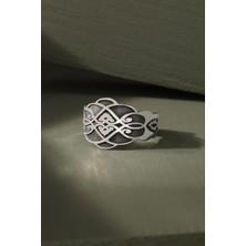 Selçuklu Desenli Ayarlanabilir Gümüş Yüzük 19