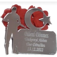 Güven Pleksi Ay Yıldız Kırmızı Asker Uğurlama Magneti Dağıtmalık Mıknatıslı Asker Hatırası