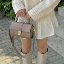 Kadın Omuz ve Kol Çapraz Çanta Vizon Renk