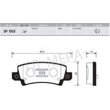 SANGSIN Sangsın SP1503 - Arka Fren Balata Toyota Corolla 1.4l 1.6l 4zz-Fe 3zz-Fe ZZE120 ZZE121 Vvti 02-06 / 1.4l 1ndtv NDE120 04-06