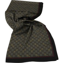 Gucci Vual Ipek Şal G Desen Acı Kahve Bordo