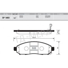 SANGSIN Sangsın SP1460 - Fren Balatası Ön Renault Koleos 08 Nıssan Navara 2.5l YD25DDTI D40 4×2 4×4 10- / Pathfınder 2.5l YD25DDTI Dci R51 17MM