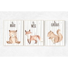 Ninastore Orman Hayvanları Kreş Baskıları: Ayı, Tilki, Sincap Sanat Seti