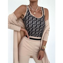 Sidelya Concept Kadın Uzun Kollu Krep Üçlü Takım