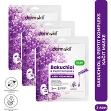 Dermokil Bakuchiol & Peptit Kompleks Yaşlanma Karşıtı ve Onarıcı Kağıt Yüz Maskesi 20 ml x 3 Adet