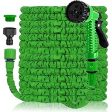 Etashop 60 Metre Uzayan Bahçe Sulama Hortumu Seti 7 Fonksiyonlu Ayarlanabilir Su Tabancalı Sızdırmaz Esnek Hortum Yeşil