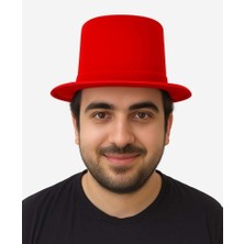 Ett Kırmızı Renk Plastik Nubuk Kadife Flok Kaplama Fötr Şapka 11 cm Dinç Store - 004982