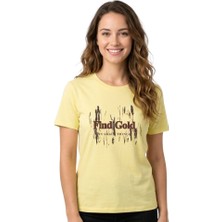 Gold Baskı Enfield&co Kadın T-Shirt Find Sarı