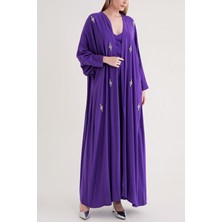 Societa Mor Taş işlemeli uzun kollu kaftan 94715