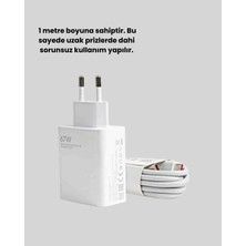 67 Watt Ultra Hızlı Şarj Adaptörü  Redmi 9 10 12C Uyumlu ( Lisinya )