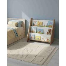 Cute Wood Montessori Ahşap Yer Kitaplığı-3 Raflı Eğitici Çocuk Kitaplık