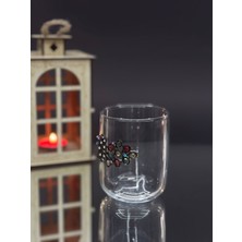 KirLinova Kristal Taş Detaylı Cam Bardak Tavus Kuşu Figürlü