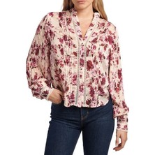 Guess Yeni Josette Uzun Kollu Kadın Pembe Gömlek W5RH16WDW82-PM6I