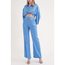 Societa Mavi Beli lastikli bol paça pantolon 41659