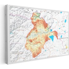 Tablofest Yatay Kanvas Tablo Ardahan Coğrafi Yapı Harita Tablosu Ev Ofis Duvar Dekoru