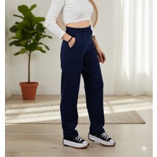 Bky Kadın Lacivert Yüksek Bel Basic Eşofman Altı