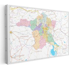 Tablofest Yatay Kanvas Tablo Ankara Merkez ve Ilçe Haritası Harita Tablosu Ev Ofis Duvar Dekoru