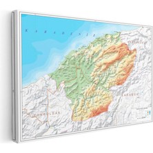Tablofest Yatay Kanvas Tablo Bartın Topografik Harita Tablosu Ev Ofis Duvar Dekoru