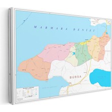 Tablofest Yatay Kanvas Tablo Yalova Siyasi Sınır Harita Tablosu Ev Ofis Duvar Dekoru