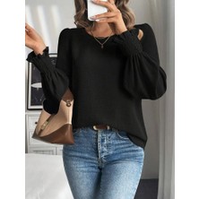 Sidelya Concept Kadın Uzun Kollu Yuvarlak Yaka Aerobin Bluz