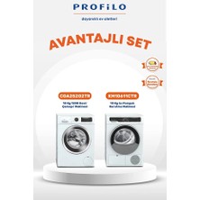 Profilo 2li 10 kg Set Çamaşır MAKINESI(CGA25202TR) + Kurutma MAKINESI(KM10611CTR) Tüm Türkiye Gönderimi