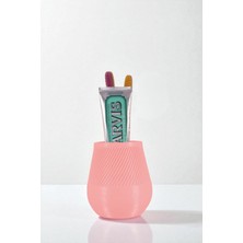 Evene Diş Fırçalığı Diş Fırçalık Diş Fırçası Standı Diş Fırçası Tutucu Açık Pembe Renk Model 89