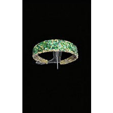 KirLinova Taşlı Geniş Taç – Altın Tonlu El Yapımı Özel Tasarım