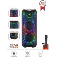 Torima Bluetooth Hoparlör Mikrofonlu Kumandalı Rgb Işıklı Speaker D64 Siyah