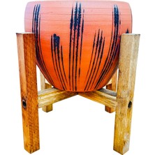 Bitki Tasarımı Ev Dekorasyon Siyah Çizgi Desenli Terrakota Toprak Saksı Saksılık Salon Çiçeklik 4 Ayaklı - 15 Cm