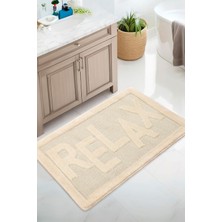 Konfor Halı Doğal Kaymaz Taban Banyo Paspas Uzun Ömürlü Yumuşak Dokulu Su Emici Yıkanabilir Yazılı Paspas Relax 60X100