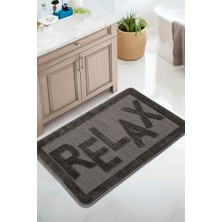 Konfor Halı Doğal Kaymaz Taban Banyo Paspas Uzun Ömürlü Yumuşak Dokulu Su Emici Yıkanabilir Yazılı Paspas Relax 60X100