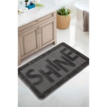 Konfor Halı Doğal Kaymaz Taban Banyo Paspas Uzun Ömürlü Yumuşak Dokulu Su Emici Yıkanabilir Yazılı Paspas Shine 60X100