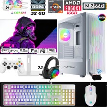 Xaser Astra X410 Ryzen 7 5700X 32GB Ram 1tb M.2 Nvme SSD 16GB RX9060 Xt Sıvı Soğutmalı 24,5" 240Hz Oyuncu Tavsiye Sistem