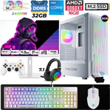 Xaser Astra X740 I5 14400F 32GB Ddr5 Ram 1tb M.2 Nvme SSD 16GB RX9060 Xt Sıvı Soğutmalı 24,5" 240Hz Oyuncu Tavsiye Sistem