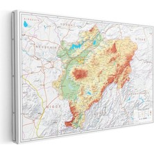 Tablofest Yatay Kanvas Tablo Kayseri Topografik Çizim Harita Tablosu Ev Ofis Duvar Dekoru