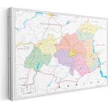 Tablofest Yatay Kanvas Tablo Gaziantep Siyasi Sınır Harita Tablosu Ev Ofis Duvar Dekoru