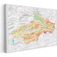 Tablofest Yatay Kanvas Tablo Tokat Fiziki Yeryüzü Harita Tablosu Ev Ofis Duvar Dekoru