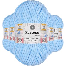 Kartopu 5 Adet Yumurcak Kadife El Örgü Ipi Mavi K540