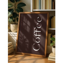 Fuart.Co Yatay Coffee Yazı Kahve Temalı Dijital Baskı Poster (Çerçevesiz) Kafu