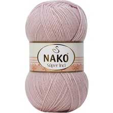 Nako 1 Adet Süper Inci El Örgü Ipi 100 gr Gül Goncası 318