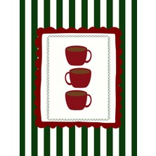 Fuart.Co Üç Fincan Kahve Kahve Temalı Dijital Baskı Poster (Çerçevesiz) Kafu