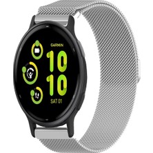 Tagomoon Garmin Vivoactive 5 ile Uyumlu Kordon Hasır Metal Örgü Mıknatıslı Milano Kayış
